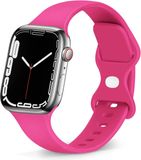 Strap-it siliconen bandje - knalroze - Geschikt voor Apple Watch - Afmetingen: 42 - 44 - 45 - 49mm