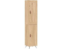 vidaXL Hoge kast 34,5x34x180 cm bewerkt hout sonoma eikenkleurig