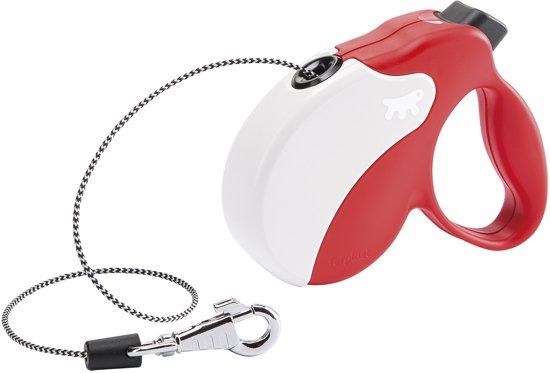 Ferplast Amigo Mini - Uittrekbare Hondenriem - Rood/Wit