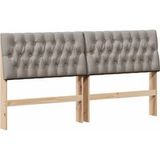 Tête de lit capitonnée taupe 180 cm pin massif