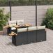 Maison Exclusive - Ensemble de jardin pour 6 personnes avec coussins, noir, en polyrotin et bois d'acacia