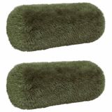 vidaXL Kussensloop Groen 2 stuks 15 x 40 cm