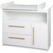 roba Commode Lilo incl. afneembaar aankleedkussen - commode met 2 laden & 1 deur - handgrepen van hout - wit