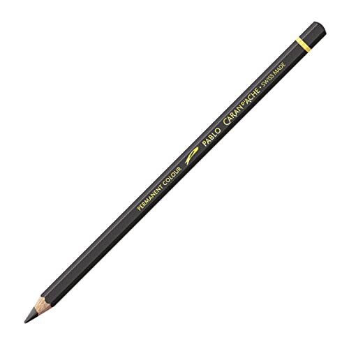 Caran d'Ache Pablo Wooden Artist Quality Colour Potloden, kleurpotloden, kleurpotloden, 3 stuks/pak, kleur: 409 CHARCOAL GREY/ANTHRACIIT (66.409) / FSC™-gecertificeerd cederhout