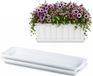 Plasticforte Plantenbak water onder opvangschaal - 2x - wit - rechthoek - 48 x 18 cm - Bloembakken