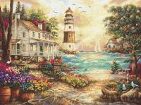LETI STITCH powered by LUCA-S Borduurpakket COTTAGE BY THE SEA - LETISTITCH 962