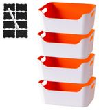Set de 4 boîtes de rangement avec poignée (24 x 17 x 10 cm) pour cuisine et salle de bain