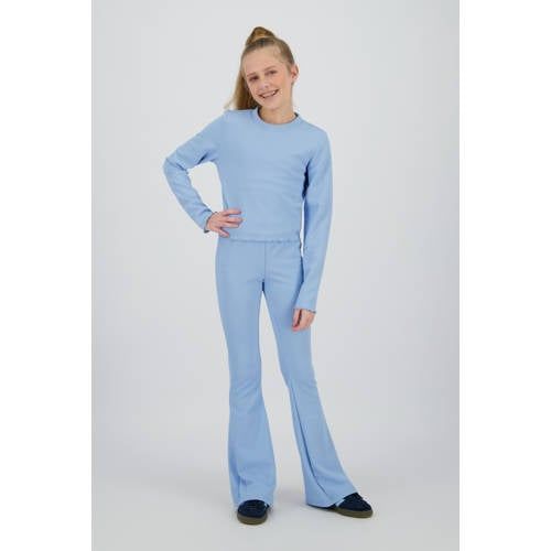 Raizzed longsleeve lichtblauw Meisjes Polyester Ronde hals Effen - maat 140