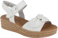 Gabor Dames Platte Sandalen Wit Suède Klittenband 38