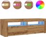 vidaXL meuble TV avec LED 120x35x40 cm bois d'ingénierie chêne artisanal