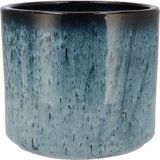 DK design Bloempot Blue Glaze - Denimblauw - Aardewerk - D21 x H24 cm