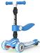 Trottinette enfant - Trottinette stunt - 3 roues LED lumineuses - Guidon réglable en hauteur - Convient aux enfants de 6-12 ans - Non électrique - Certifié CE - Bleu