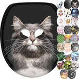 Cool Cat Toiletbril Bois Imprimé Animal Forme Standard 37x47cm