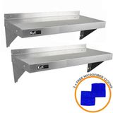 MonsterShop Monster Group BV Wandschap - RVS - 100x30cm - met gratis microvezeldoeken