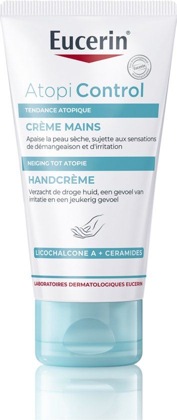 Eucerin AtopiControl Handcrème - Ongeparfumeerd - Ceramiden Crème Droge Handen en Huid - 75ml