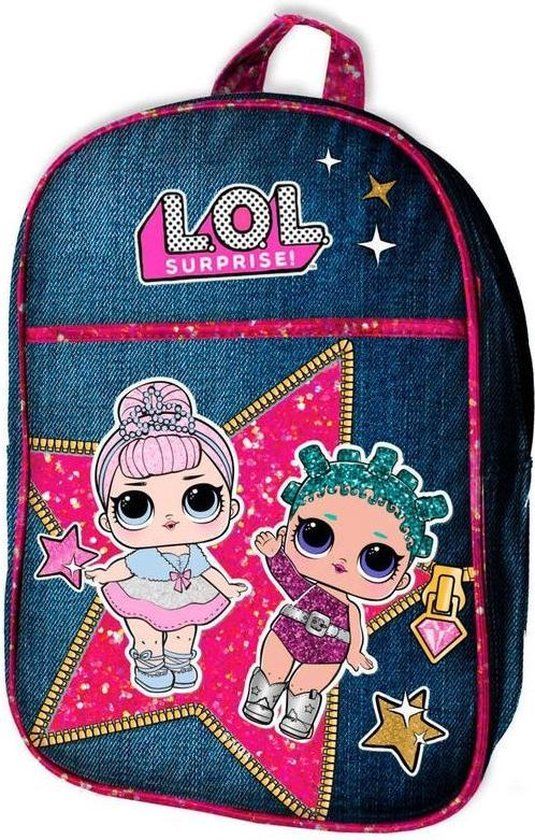 L.O.L. Surprise Denim Rugzak - Blauw/Roze - 28.6 cm