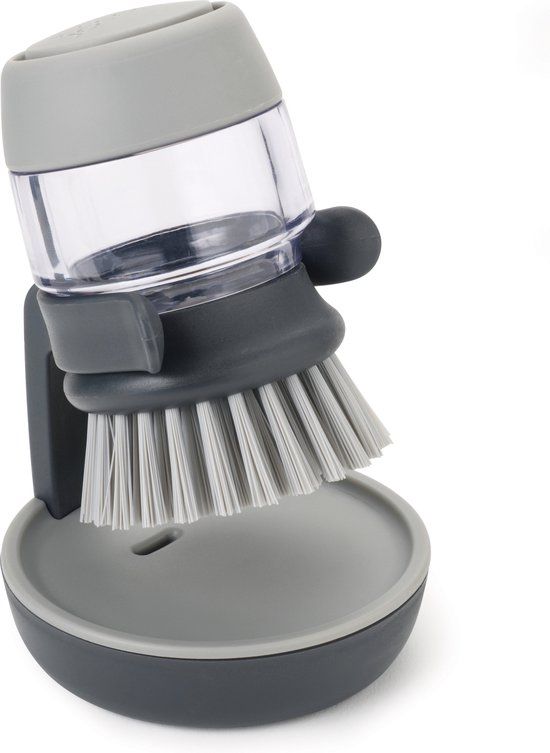 Joseph Joseph Palm Scrub Afwasborstel met Zeepreservoir & Houder - Grijs