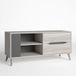Vs Venta-stock Meuble TV Salle à Manger Orly Couleur Chêne Clair et Gris, 1 Porte et 2 Tiroirs
