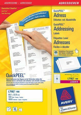 Avery L7162-100 Adreslabels - Wit - Papier