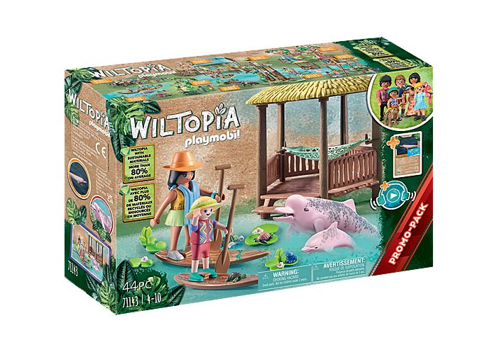 PLAYMOBIL Wiltopia 71143 - Peddeltocht met de rivierdolfijnen - Speelset - 4+ jaar