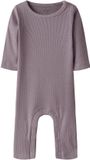 Name it Jumpsuit Ribgebreid Unisex Elderberry Gestreept Lange mouw Drukknopen Biologisch katoen/Elastaan/Katoen Maat 80