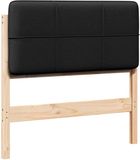 vidaXL Gestoffeerd hoofdbord Bruin en Zwart 80 cm Massief grenenhout