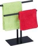 Relaxdays Handdoekenrek Staand - Zwart - 31 x 28,5 x 12 cm
