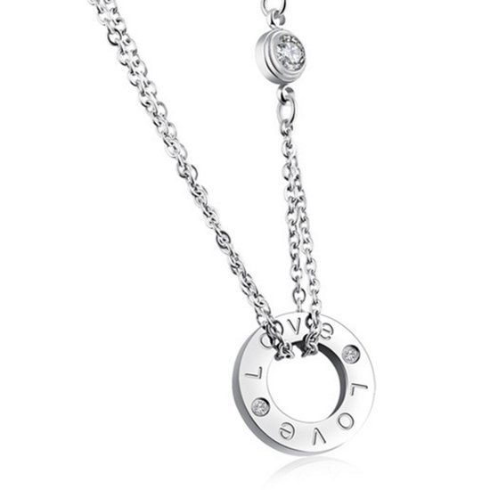 Cilla Jewels ketting zilverkleurig Love Pendant