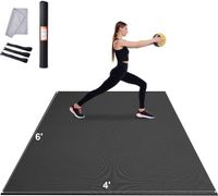VEVOR Tapis d'entraînement Antidérapant Tapis de yoga Gym Pilates 1,8x1,2M Noir PVC 7 mm Épaisseur