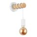 B·LED BARCELONA LED BarcelonaLED Ronde wandlamp van natuurlijk hout met E27-fitting, wit, hangend koord, vintage, Scandinavisch, voor hal, slaapkamer, woonkamer