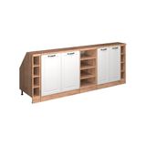 Vicco R-Line Keukenkast voor schuine wand – 210 cm Set van 5 kastrompen 60 cm diepte Wit Landhuis