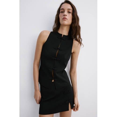 Mango Gebreide bodywarmer 'Pekin' zwart