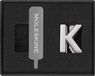 Moleskine Pin voor Notebook of Planner Letter K, Letter Pin, Pas de Elastische Sluiting aan, Speciaal Aangepast Gift, Kleur Zilver
