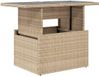 Merkloos Tuintafel Glasblad - Balkon Buiten Tafel - Beige - 100x55x73 cm