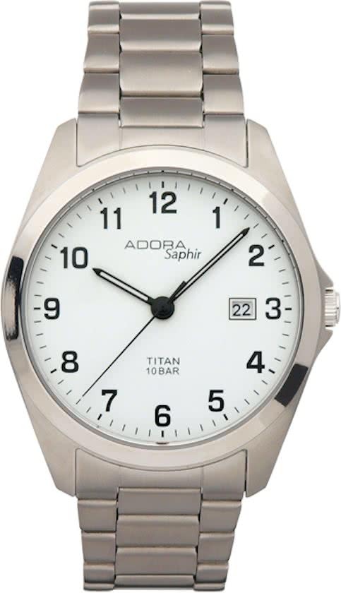 Adora Mooi heren horloge met saffier glas-titanium band met datum-AS4291