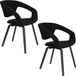 Zuiver Flexback Chaise de salle à manger Accoudoir Noir - Lot de 2