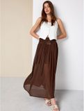 Next - Dames - Maxirok van chiffon met ceintuur - Bruin