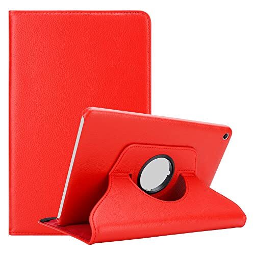 Cadorabo Tablethoes voor Huawei MediaPad T1 8 (8,0 inch) in MOHN ROOD - Book Style beschermhoes zonder Auto Wake Up met standaard functie en rubberen sluiting