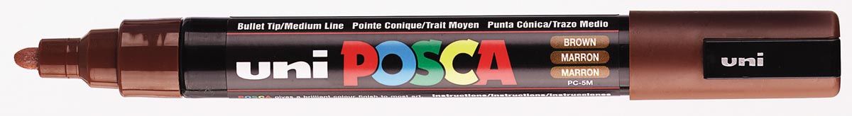 Posca uni-ball PC-5M bruin verfmarker op waterbasis
