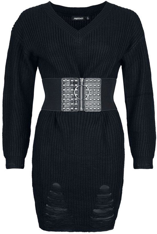 Jawbreaker Ripped Knitted Mini Dames Mini-jurk - zwart