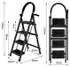 StarTech Opklapbare trap - Standaardladder met 4 treden - Stalen frame - Antislip treden - Comfortabel handvat - 40 x 60 x 120 cm - Zwart, maat M