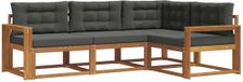 vidaXL Acacia Hout Buiten Bank Set 4-delig Natuurlijk en Antraciet