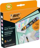 BIC Intensity Paint Markers - Pastel Verfstiften - Stiften voor Kinderen en Volwassenen - Diverse Pastel Kleuren - Watervaste Marker met Medium Pun - 8 stiften
