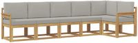 vidaXL - Buiten - bank - set - 6 - st - Wit - en - Lichtgrijs
