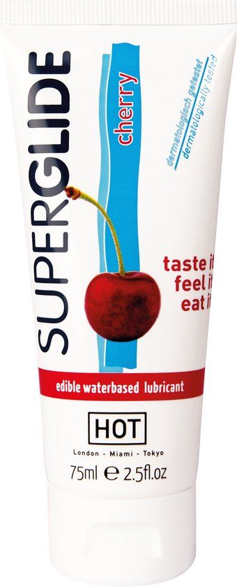 Hot Hot Superglide Glijmiddel Op Waterbasis Cherry 75ml