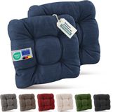 Beautissu Set van 2 Premium Stoelkussen 40x40 cm Donkerblauw