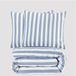 NOUS Living katoenen gestreepte lits-jumeaux dekbedovertrek 240x220 cm - blauw
