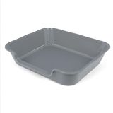 Ying Tutu Extra grote kattenbak, ABS-materiaal, lage ingang, senior en multi-kat, grijs, 24 "L x 20" W