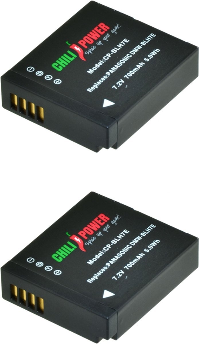 ChiliPower DMW-BLH7 accu voor Panasonic - 700mAh - 2-Pack DMW-BLH7 accu voor Panasonic - 700mAh - 2-Pack