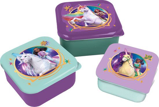 Stor Unicorn Academy 3-in-1 Snackdoosjes